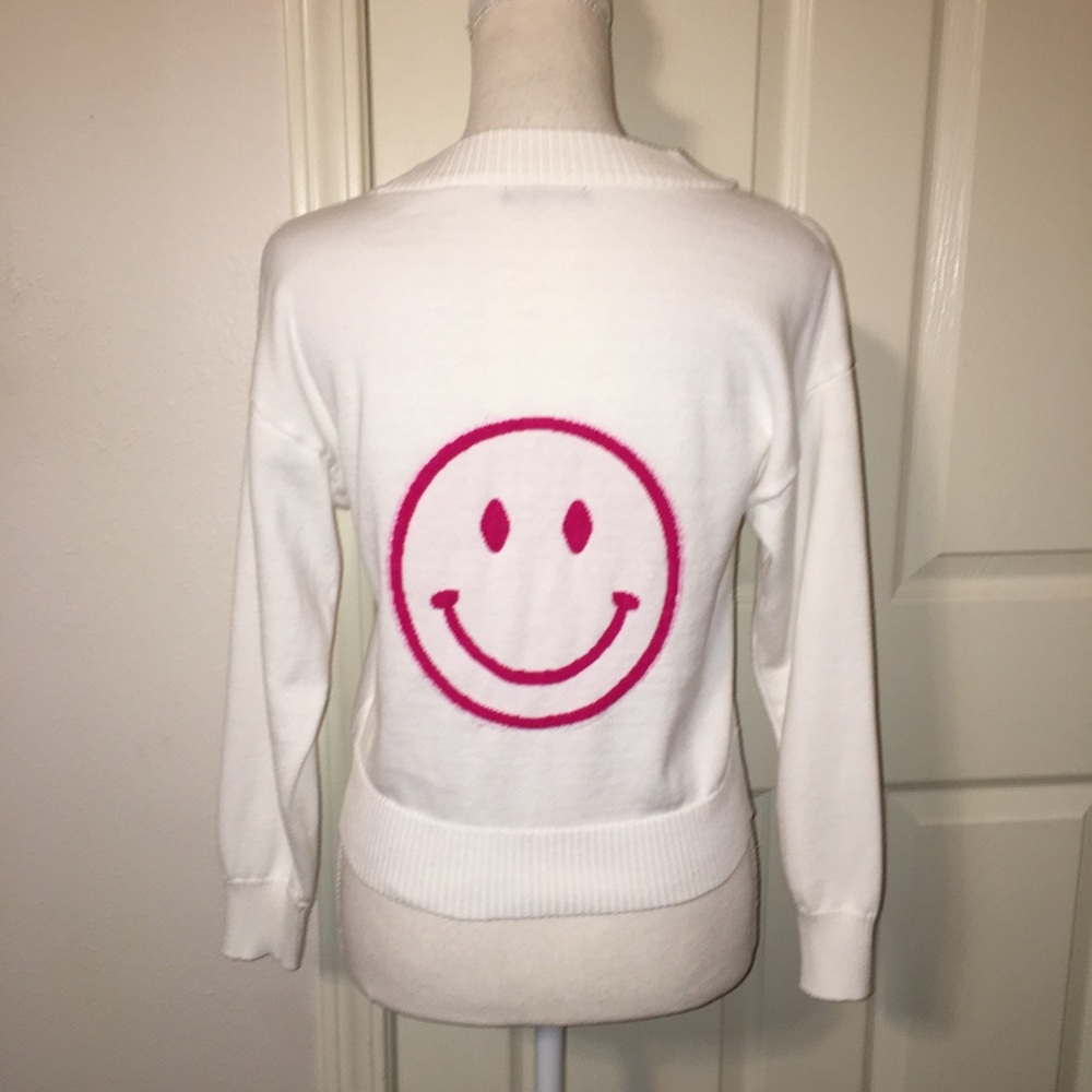 Nikkak Smiley Face Cardigan Sweater